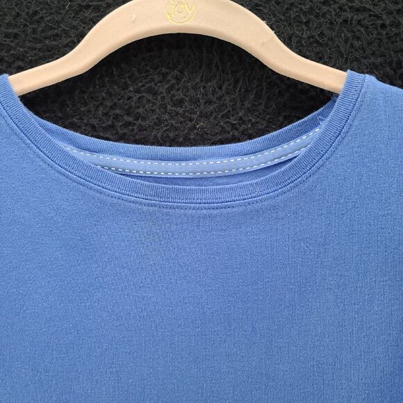 St. John's Bay Womens Top Blue Size Medium 100% Cotton Short Sleeve Pullover - Picture 6 of 12